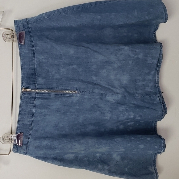 Forever 21 Repurposed Bleached Denim Chambray Skater Mini Skirt M EUC - Picture 11 of 11